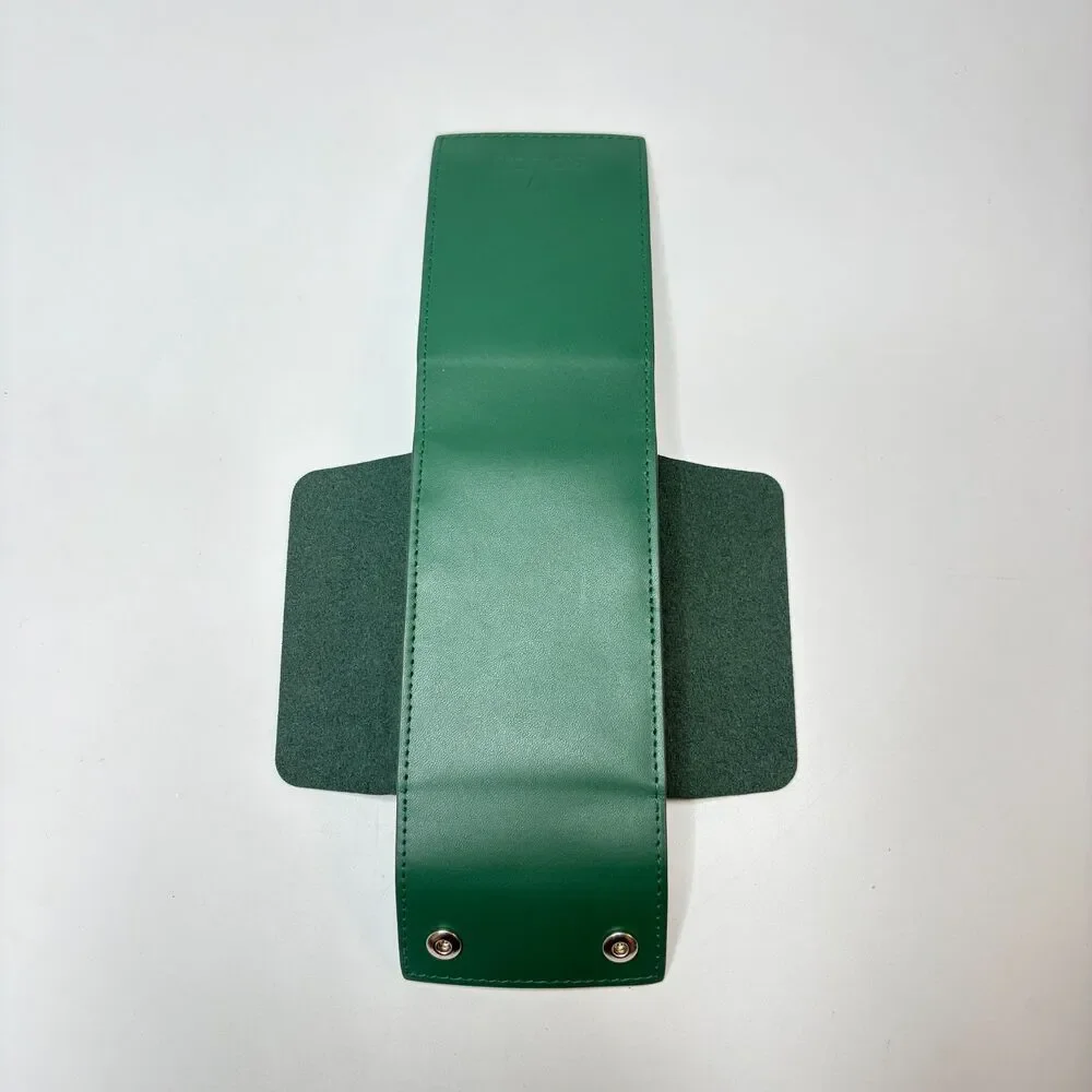Authentic ROLEX Green Leather Service Travel Pouch Unisex One Size